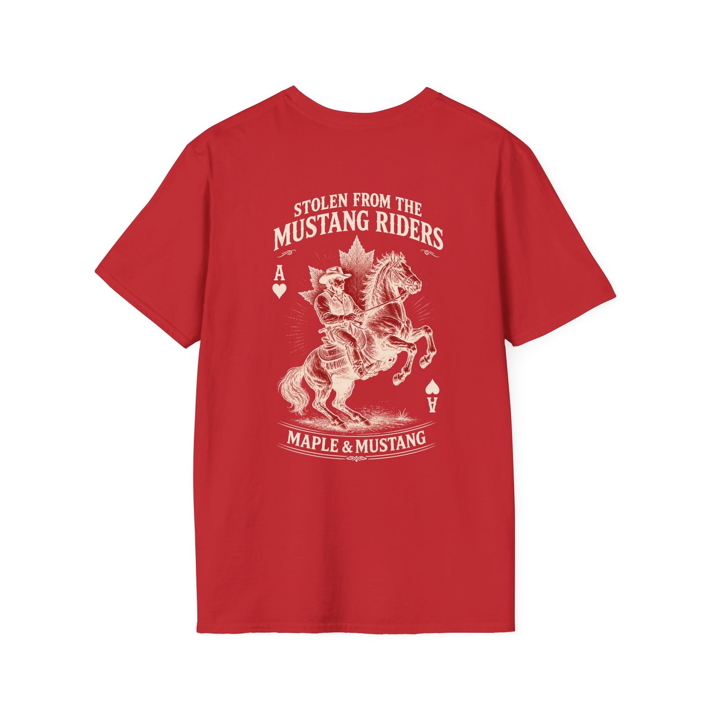 Limited Edition Red Stolen from the Mustang Riders T-Shirt - Canadian Collection