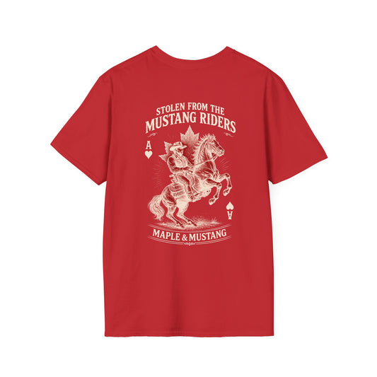 Limited Edition Red Stolen from the Mustang Riders T-Shirt - Canadian Collection