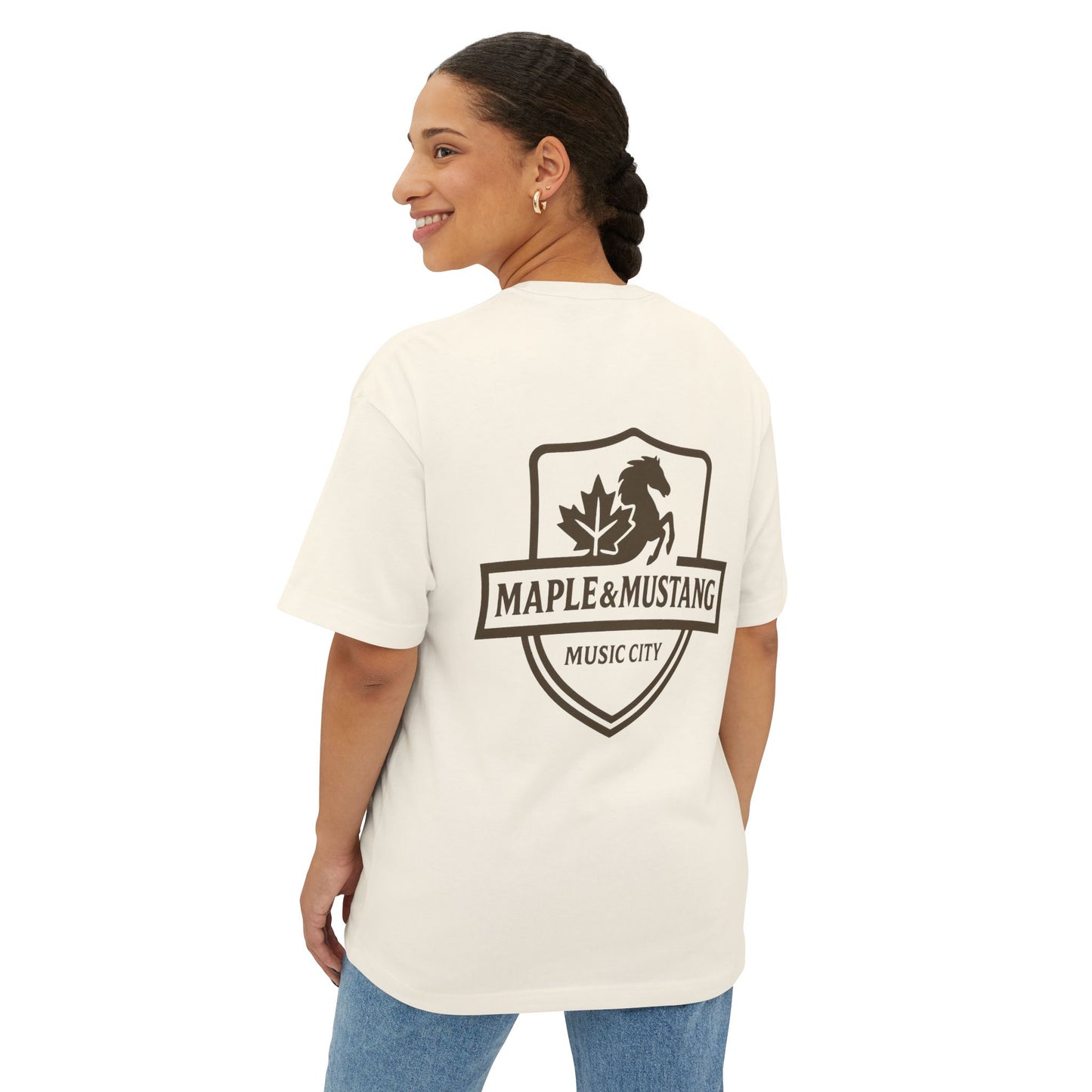 Unisex Oversized Boxy Tee with Maple & Mustang Design | Casual Summer Shirt, Music City Apparel, Gift for Music Lovers, Streetwear, [...]