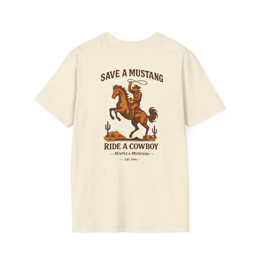 Save a Mustang, Ride a Cowboy T-Shirt - American Collection