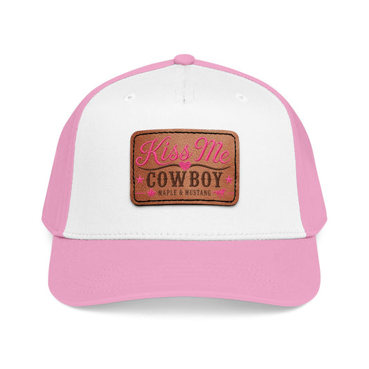 Kiss Me Cowboy Leather Patch Baseball Cap