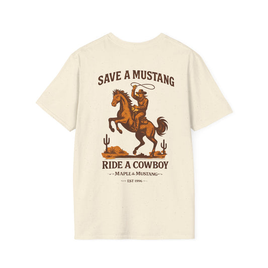 Save a Mustang, Ride a Cowboy T-Shirt - British Collection